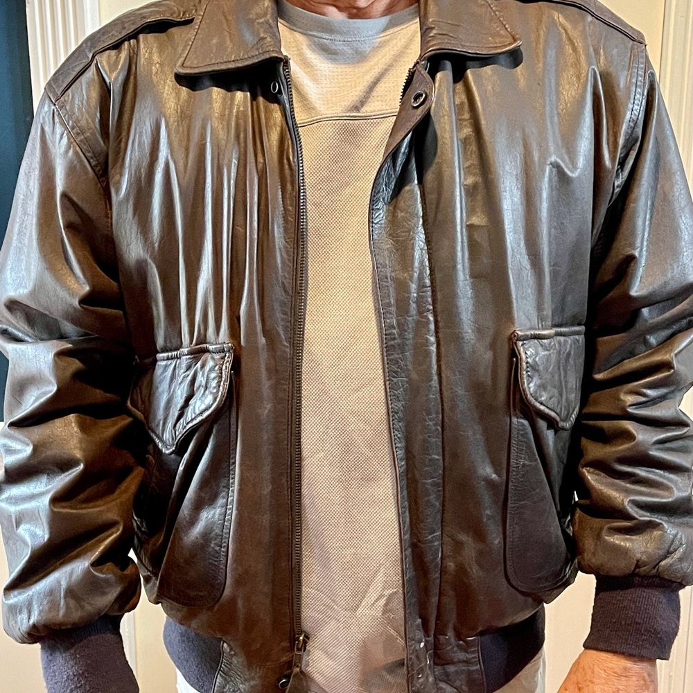 Men’s Mirage Classic Brown Leather Bomber Jacket